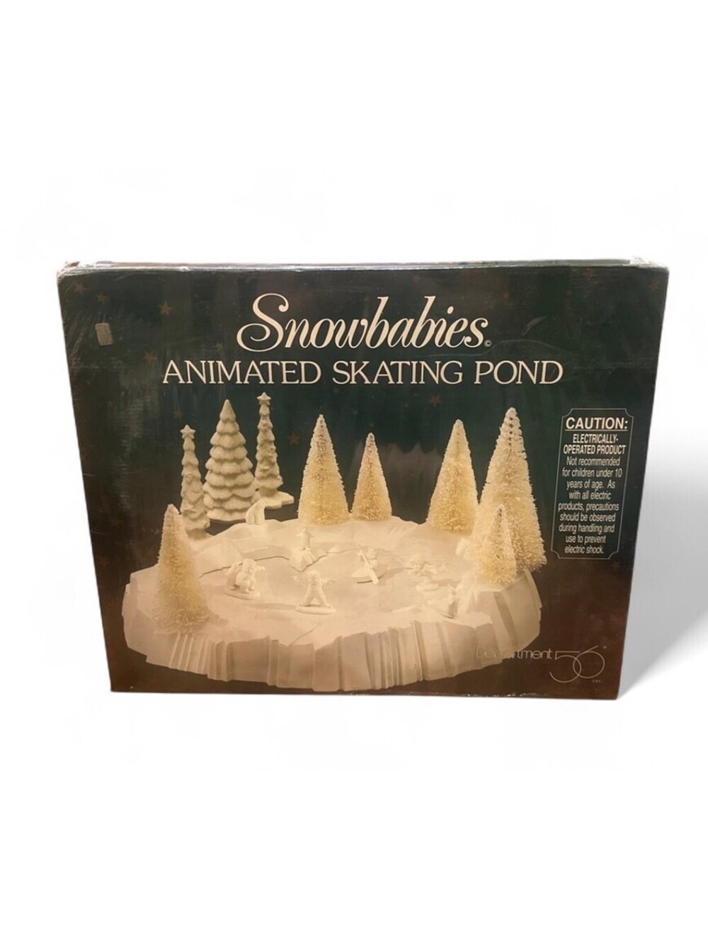 Vintage Sealed Snowbabies Animated Skating Pond Depart 56 New Christmas Decor